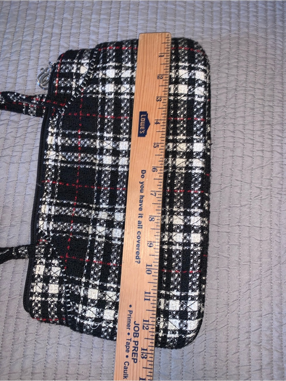 Vera Bradley shoulder handbag Beautiful plaid, black and white with red accents - Picture 16 of 16